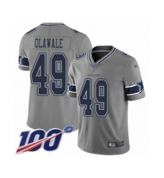 Youth Dallas Cowboys #49 Jamize Olawale Limited Gray Inverted Legend 100th Season Football Jersey