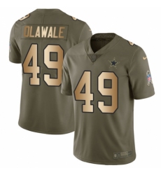 Youth Nike Dallas Cowboys #49 Jamize Olawale Limited Olive/Gold 2017 Salute to Service NFL Jersey