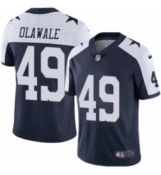 Youth Nike Dallas Cowboys #49 Jamize Olawale Navy Blue Throwback Alternate Vapor Untouchable Limited Player NFL Jersey