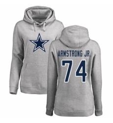 NFL Women's Nike Dallas Cowboys #74 Dorance Armstrong Jr. Ash Name & Number Logo Pullover Hoodie