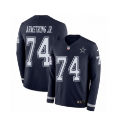Youth Nike Dallas Cowboys #74 Dorance Armstrong Jr. Limited Navy Blue Therma Long Sleeve NFL Jersey