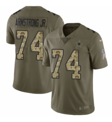 Youth Nike Dallas Cowboys #74 Dorance Armstrong Jr. Limited Olive/Camo 2017 Salute to Service NFL Jersey