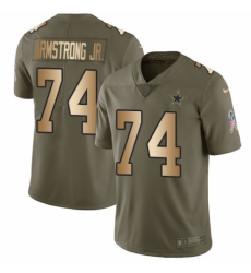 Youth Nike Dallas Cowboys #74 Dorance Armstrong Jr. Limited Olive/Gold 2017 Salute to Service NFL Jersey