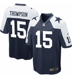 Men's Nike Dallas Cowboys #15 Deonte Thompson Game Navy Blue Throwback Alternate NFL Jersey