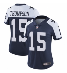 Women's Nike Dallas Cowboys #15 Deonte Thompson Navy Blue Throwback Alternate Vapor Untouchable Elite Player NFL Jersey