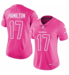 Women's Nike Denver Broncos #17 DaeSean Hamilton Limited Pink Rush Fashion NFL Jersey