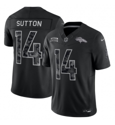 Men's Denver Broncos #14 Courtland Sutton Black 2026 F.U.S.E. Salute to Service Limited Stitched Football Stitched Jersey
