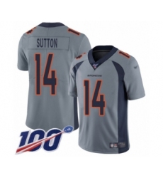 Men's Denver Broncos #14 Courtland Sutton Limited Silver Inverted Legend 100th Season Football Jersey
