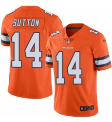 Men's Nike Denver Broncos #14 Courtland Sutton Limited Orange Rush Vapor Untouchable NFL Jersey