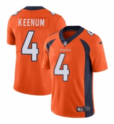 Men's Nike Denver Broncos #4 Case Keenum Orange Team Color Vapor Untouchable Limited Player NFL Jersey