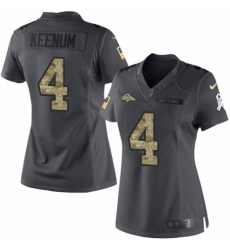 Women's Nike Denver Broncos #4 Case Keenum Limited Black 2016 Salute to Service NFL Jersey