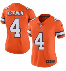Women's Nike Denver Broncos #4 Case Keenum Limited Orange Rush Vapor Untouchable NFL Jersey