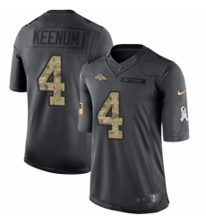 Youth Nike Denver Broncos #4 Case Keenum Limited Black 2016 Salute to Service NFL Jersey