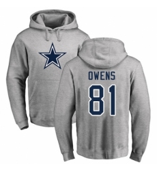 NFL Nike Dallas Cowboys #81 Terrell Owens Ash Name & Number Logo Pullover Hoodie