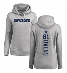 NFL Women's Nike Dallas Cowboys #81 Terrell Owens Ash Backer Pullover Hoodie