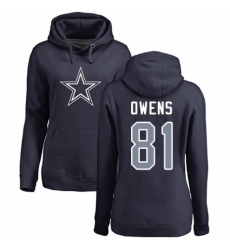 NFL Women's Nike Dallas Cowboys #81 Terrell Owens Navy Blue Name & Number Logo Pullover Hoodie