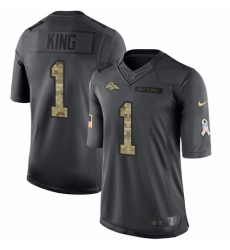 Men's Nike Denver Broncos #1 Marquette King Limited Black 2016 Salute to Service NFL Jersey