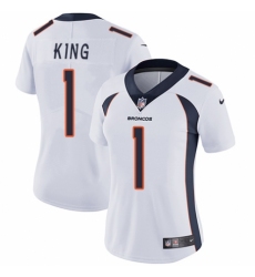 Women's Nike Denver Broncos #1 Marquette King White Vapor Untouchable Limited Player NFL Jersey