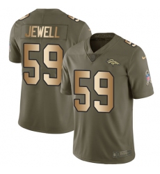 Men's Nike Denver Broncos #59 Josey Jewell Limited Olive Gold 2017 Salute to Service NFL Jersey