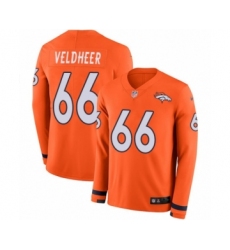 Men's Nike Denver Broncos #66 Jared Veldheer Limited Orange Therma Long Sleeve NFL Jersey