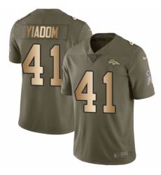 Youth Nike Denver Broncos #41 Isaac Yiadom Limited Olive/Gold 2017 Salute to Service NFL Jersey