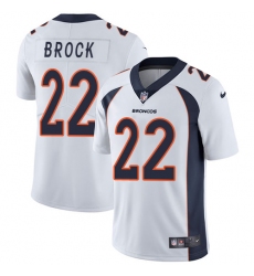 Men's Nike Denver Broncos #22 Tramaine Brock White Vapor Untouchable Limited Player NFL Jersey