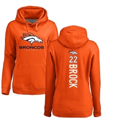 NFL Women's Nike Denver Broncos #22 Tramaine Brock Orange Backer Pullover Hoodie