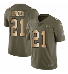 Youth Nike Denver Broncos #21 Tramaine Brock Limited Olive/Gold 2017 Salute to Service NFL Jersey
