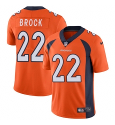 Youth Nike Denver Broncos #22 Tramaine Brock Orange Team Color Vapor Untouchable Limited Player NFL Jersey
