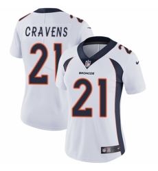 Women's Nike Denver Broncos #21 Su'a Cravens White Vapor Untouchable Limited Player NFL Jersey