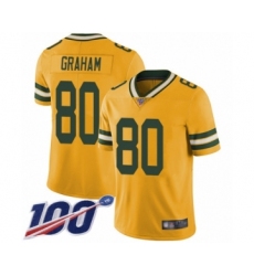 Men's Green Bay Packers #80 Jimmy Graham Limited Gold Rush Vapor Untouchable 100th Season Football Jersey