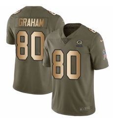 Men's Nike Green Bay Packers #80 Jimmy Graham Limited Olive/Gold 2017 Salute to Service NFL Jersey