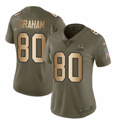 Women's Nike Green Bay Packers #80 Jimmy Graham Limited Olive/Gold 2017 Salute to Service NFL Jersey