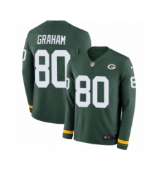 Youth Nike Green Bay Packers #80 Jimmy Graham Limited Green Therma Long Sleeve NFL Jersey