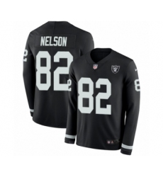 Men's Nike Oakland Raiders #82 Jordy Nelson Limited Black Therma Long Sleeve NFL Jersey