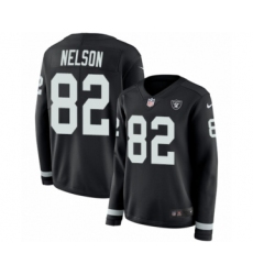 Women's Nike Oakland Raiders #82 Jordy Nelson Limited Black Therma Long Sleeve NFL Jersey
