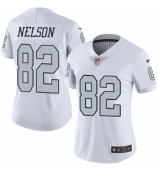 Women's Nike Oakland Raiders #82 Jordy Nelson Limited White Rush Vapor Untouchable NFL Jersey