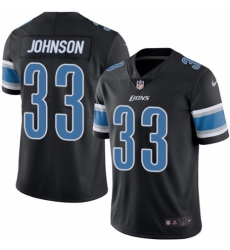 Men's Nike Detroit Lions #33 Kerryon Johnson Limited Black Rush Vapor Untouchable NFL Jersey