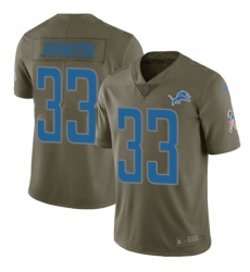 Youth Nike Detroit Lions #33 Kerryon Johnson Limited Olive 2017 Salute to Service NFL Jersey