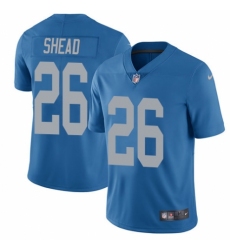 Men's Nike Detroit Lions #26 DeShawn Shead Blue Alternate Vapor Untouchable Limited Player NFL Jersey