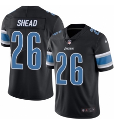 Men's Nike Detroit Lions #26 DeShawn Shead Limited Black Rush Vapor Untouchable NFL Jersey