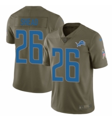 Men's Nike Detroit Lions #26 DeShawn Shead Limited Olive 2017 Salute to Service NFL Jersey