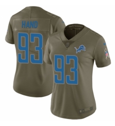 Women's Nike Detroit Lions #93 Da'Shawn Hand Limited Olive 2017 Salute to Service NFL Jersey