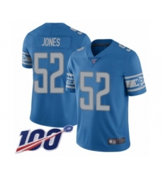 Men's Detroit Lions #52 Christian Jones Blue Team Color Vapor Untouchable Limited Player 100th Season Football Jersey