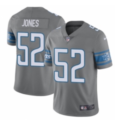 Men's Nike Detroit Lions #52 Christian Jones Limited Steel Rush Vapor Untouchable NFL Jersey