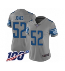 Women's Detroit Lions #52 Christian Jones Limited Gray Inverted Legend 100th Season Football Jersey