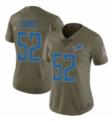 Women's Nike Detroit Lions #52 Christian Jones Limited Olive 2017 Salute to Service NFL Jersey