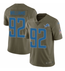 Men's Nike Detroit Lions #92 Sylvester Williams Limited Olive 2017 Salute to Service NFL Jersey