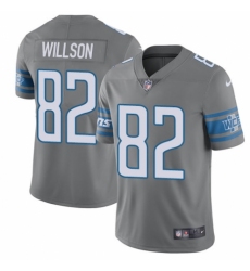Men's Nike Detroit Lions #82 Luke Willson Elite Steel Rush Vapor Untouchable NFL Jersey