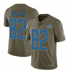 Men's Nike Detroit Lions #82 Luke Willson Limited Olive 2017 Salute to Service NFL Jersey